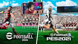 EFOOTBALL 2026 vs PES 2021! Qual o melhor JOGO DE FUTEBOL DE 2025? ⚽️