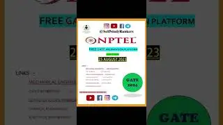 Nptel Gate free live course #nptel #gate  #gate2024 #mechanicalengineering