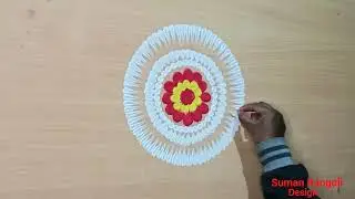 Daily simple rangoli#easy kolam#latest pongal kolam#sankranti rangoli#beautiful sankranti kolam 🤩🌈🥰