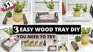 3 Easy Wood Tray DIY | Paint Stick DIY | Dollar Decor
