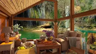 Beautiful Terrace by Spring Waterfall Ambience | Calm Meditation Music by Relax Melodies