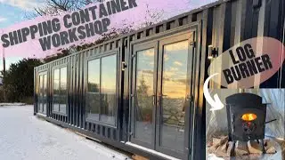 FLOWER FARM STUDIO WORKSHOP | fitting a log burner in a shipping container conversion