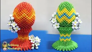 3d origami Easter eggs stand tutorial |Tutorial de soporte de huevo de Pascua de origami 3D