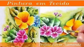 Pintura em Tecido Flor Alamanda