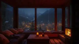 Dark Livingroom Rain Sounds (No Ads) 🌧️ | Calm View Ambience for Deep Sleep