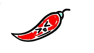 How To Draw Cute Chili Pepper Easy / Whiteboard Drawing EZ