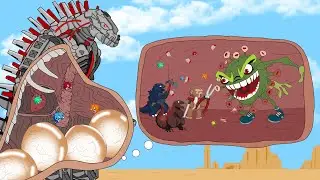 Rescue GODZILLA EARTH: The Battle Against Digestive System | Godzilla & KONG Cartoons Movies