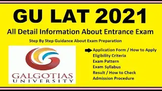 GU LAT 2021 - Notification, Dates, Application, Eligibility, Admit Card, Pattern, Syllabus, Result