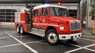 (RARE) Pumper tanker 38 code 1 to a fip,   Pumper 87b and ladder platform 87 going to lunch. more&hellip;