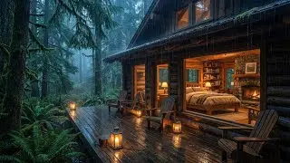 Purest Rain Sounds for Sleeping in Forest Cabin with Porch Chairs to Stop Overthinking Now 🌿