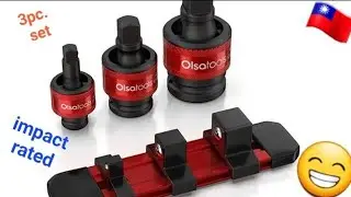 Olsa Tools Impact Universal Joint Socket Set Adapters | 3pc 1/2-Inch, 3/8-Inch & 1/4-Inch Drive