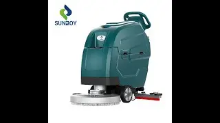 Hand push floor scrubber