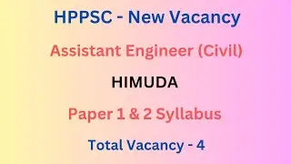 HPPSC || AE (Civil) Vacancy - HIMUDA || Vacancy & Paper 1 - 2 Syllabus || Let's Study.