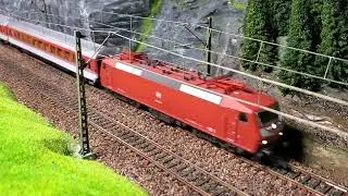 Modellbahnvideo Part 38 BR120 mit DB orientroter Intercity-Wagen