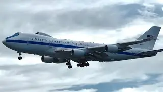 🇺🇸DOOMSDAY PLANE: USAF B747-E4B Lands in Manila (75-0125)
