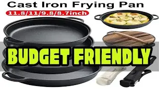 8.7/9.8/11/11.8inch Cast Iron Frying Pan with Double Handles Baking Tray Pre-Seasoned for Bread Bak