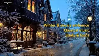 Walking Alone Through a Snowy European Village at Dusk | Winter Ambience + Classical Music