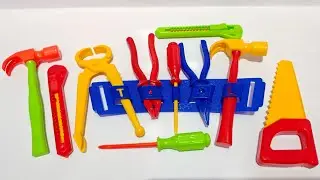 7 Minutes ASMR of Colorful Tool Toys 🛠⚙️ Screws, Pliers, Drill, Hammer, & Saw | No Talking