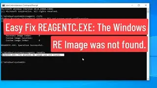 Easy Fix REAGENTC.EXE: The Windows RE image was not found Error