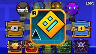 Geometry Dash Full Playthrough | All Levels + Coins /Chests/Vault Codes/Secrets
