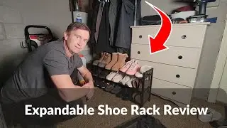 Expandable Shoe Rack Review | Adjustable Metal Closet & Entryway Shoe Organizer 18.5&ndash;33&rdquo;