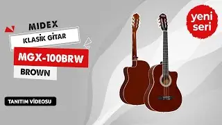 Midex MGX-100BRW-BAG &Uuml;st Seviye Klasik Gitar 4/4 Sap Ayarlı (Tuner &Ccedil;anta Askı Capo Metod Pena)