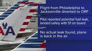 American Airlines flight diverted to Norfolk after fuel leak concerns