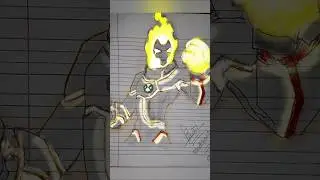 Drawing Heat Blast From Ben 10..| Glowart | #shorts #animedrawing #shortsdrawing