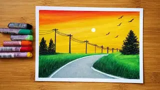 Easy Sunset Drawing Tutorial for Beginners | Step-by-Step Guide