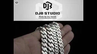 10mm Diamond Cuban Link Necklace &ndash; Solid 925 Sterling Silver | Handcrafted Bold Chain by DJBstudio