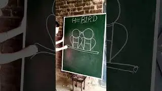 How To Draw Bird Drawing With Letter H #shorts