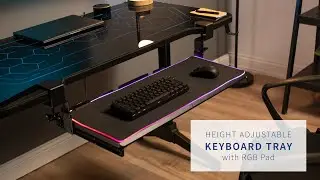 MOUNT-KB05GP Clamp-on Height Adjustable Keyboard Tray with RGB Pad by VIVO