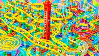 Marble Run Highway Mountain Falling rocks Race ASMR #marblerun #rollercoaster #stisfying