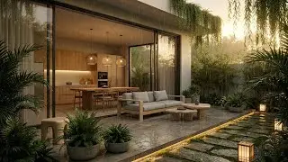 Healing Escape: Rain Sounds for Sleep at Warm Garden Path for Stopping Overthinking Tonight 😴
