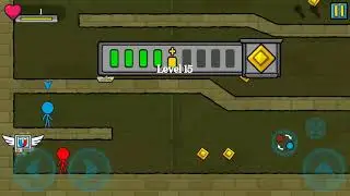 Red And Blue Stickman : Animation Parkour Level 15 Gameplay Walkthrough.