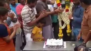 #SK16 Shooting spot birthday celebration with #SivaKarthikeyan Anna