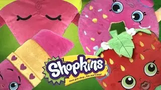 Shopkins Melonie Pips Watermelon, D'Lish Donut, Strawberry Kiss & Lippy Lips Plush from Just Play