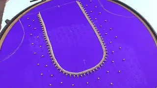 Simple aari work blouse neck model