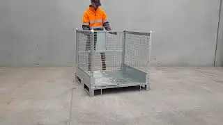 FM.1 Folding Mesh Pallet Galvanised Finish - Disassemble
