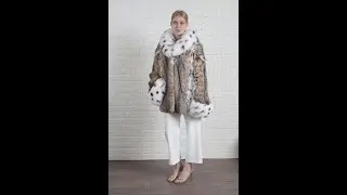 Lynx Fur Coat Fox Collar  & Cuffs