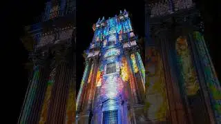 Malaga light show projected on to Cathedral Tower 2025.