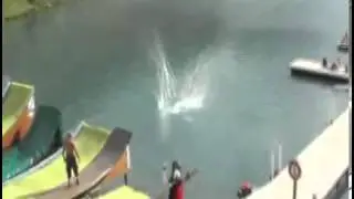 Waterjump into Lac de Tignes, Summer 2007
