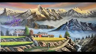 Landscape | Nepal  | Oil Painting | Canvas  | Tutorial