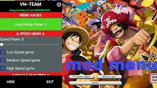 Hack one piece bounty rush mod menu for Android without root