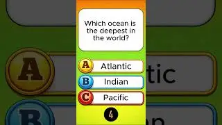 Which Ocean Is the Deepest? 🌊😱 | Ocean Quiz #shorts#quiz