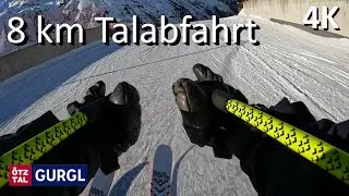 8km Talabfahrt vom Wurmkogel in Obergurgl/Hochgurgl (uncut) in 4K