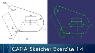 CATIA Sketcher Exercise - Sketch 14