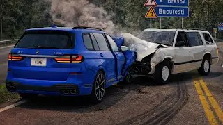 BMW X7 FĂCUT PRAF! Impact Brutal care l-a Distrus Complet | BeamNG.drive!