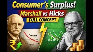 Consumer&rsquo;s Surplus Explained | Marshall & Hicks | Indifference Curve Analysis | Economics