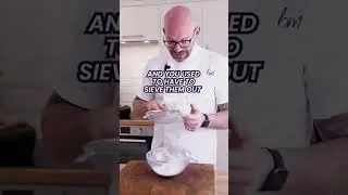 Sifting flour is pointless. Use a whisk to break down the flour instead!